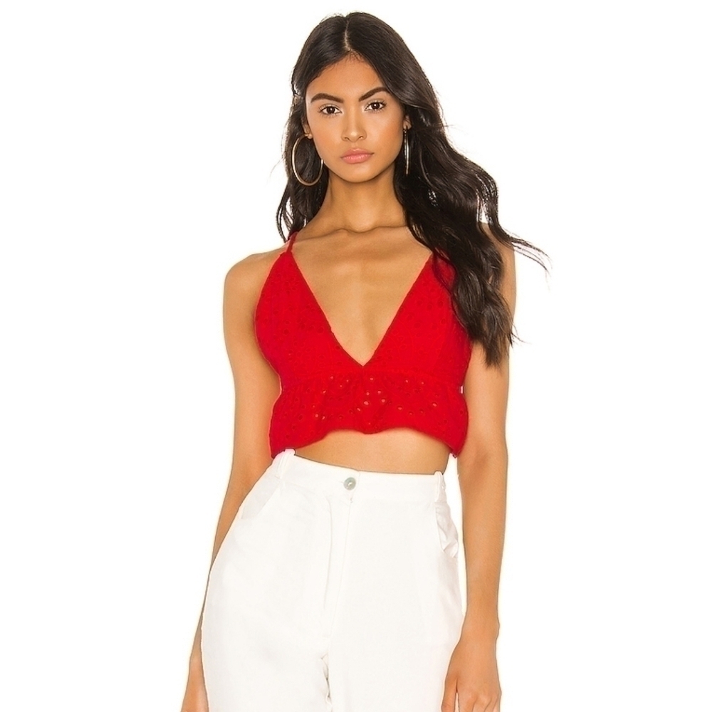 SuperDown Revolve Kylie Babydoll Red Top